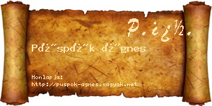 Püspök Ágnes névjegykártya
