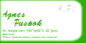 agnes puspok business card